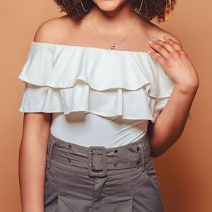 Ruffled Off the Shoulder Bodysuit